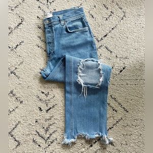 Free People Maggie Mid Rise Straight Leg Jeans